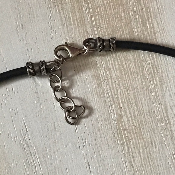 Natural Carved Stone Necklace/Earring Set w/925 SS - Picture 6 of 6